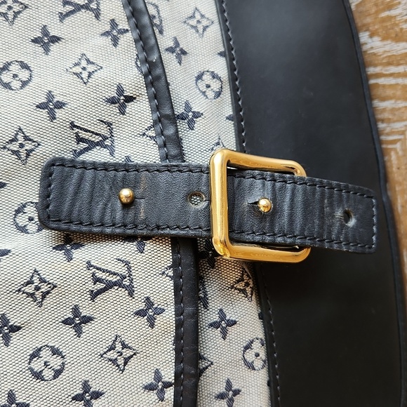LOUIS VUITTON Mini Lin Navy Blue Crossbody/ Shoulder Bag - Picture 4 of 17
